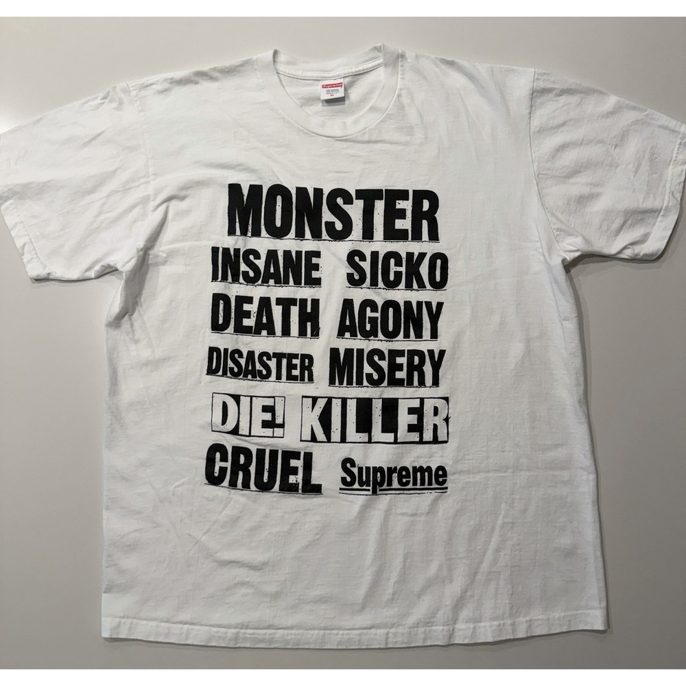 Supreme Monster Insane Sicko Tee FW21 White Mens XL Graphic T-Shirt
